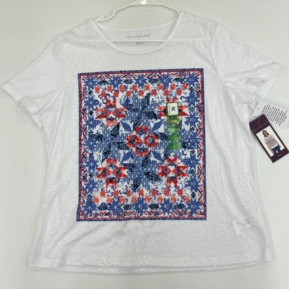 BOGO! Gloria Vanderbilt Floral Short Sleeve T-Shirt Top NWT